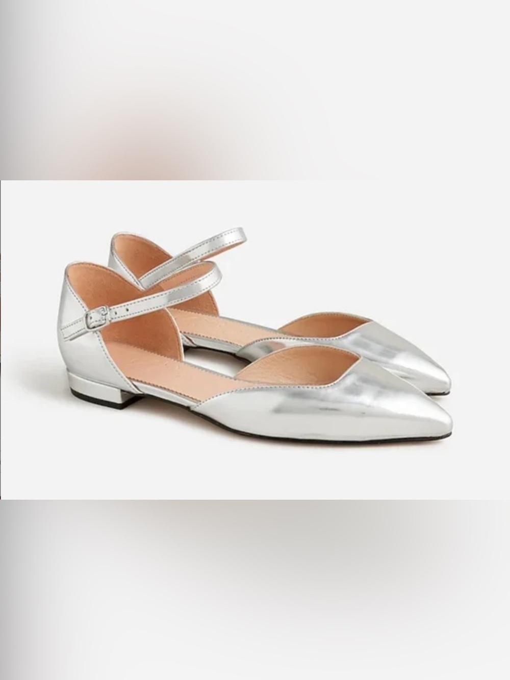 J. Crew Silver Ankle Strap Sandals